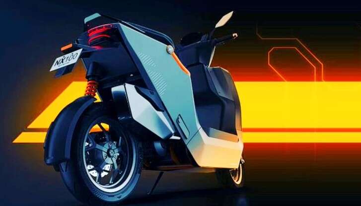Back facing image of electric scooter