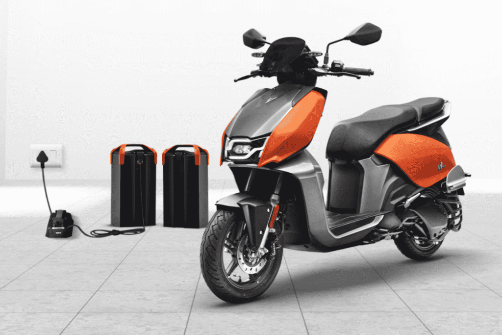 hero vida v1 pro electric scooter along with its portable battery and charger